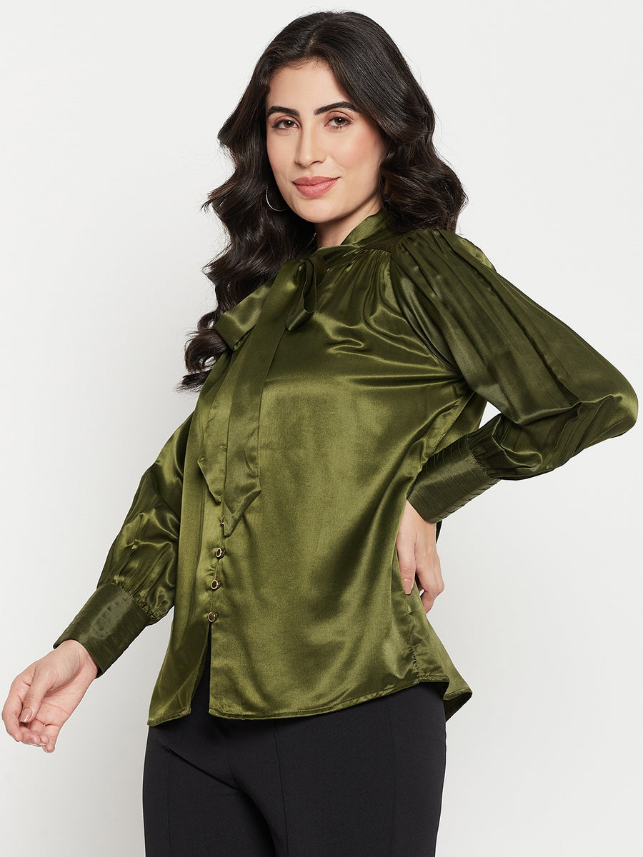 Madame Olive Tie-Up Neck Top