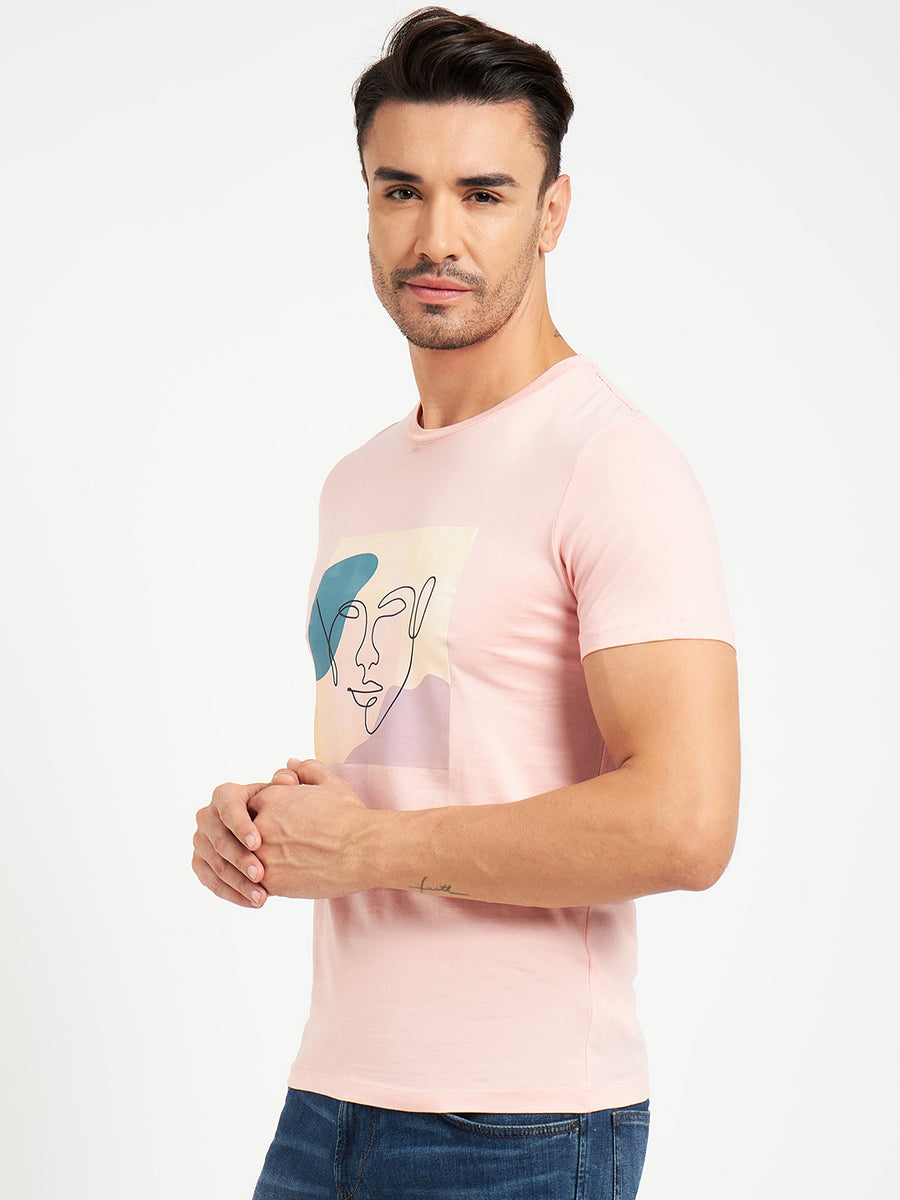 Camla Peach T- Shirt For Men