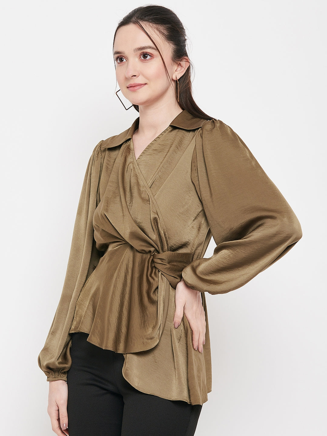 Camla Barcelona Olive Green Top For Women
