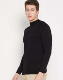 Camla Barcelona Mock Neck Black Sweater For Men