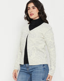 Madame Offwhite Solid Cardigan