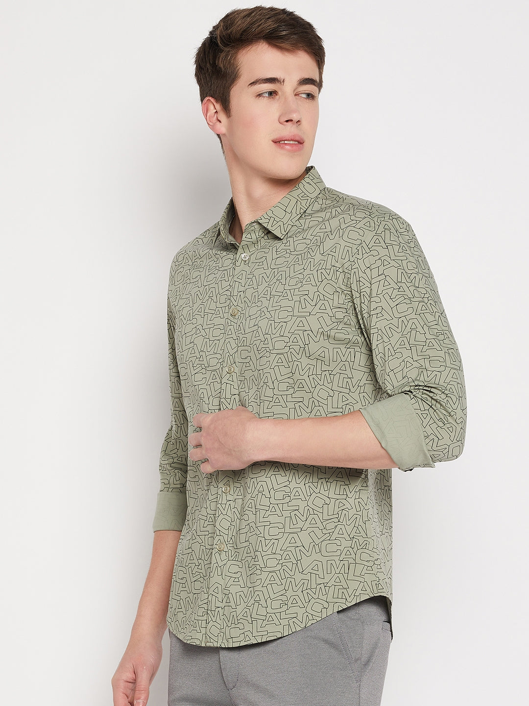 Camla Barcelona Green Shirt For Men