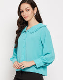 Camla Barcelona Blue Peter Pan Collar Shirt