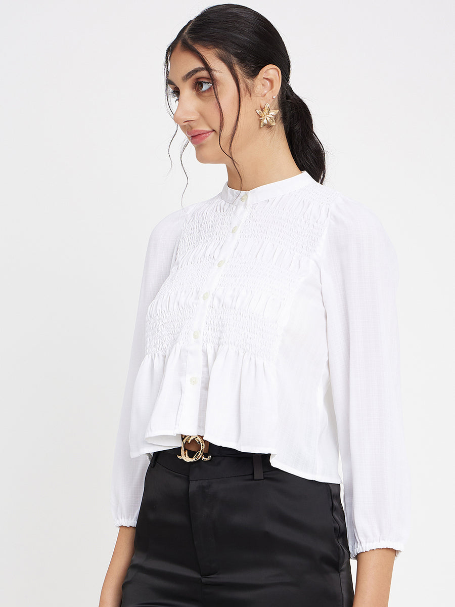 Camla Barcelona White Solid Shirt