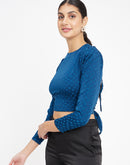 Madame Teal Round Neck Top