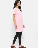 Msecret Typography Pink Sleep Shirt with Pajama Night Suit