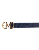 Madame Light Gold M-Shaped Buckle Blue Belt