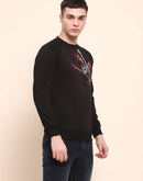 Camla Barcelona Graphic Printed Black Cotton Sweatshirt