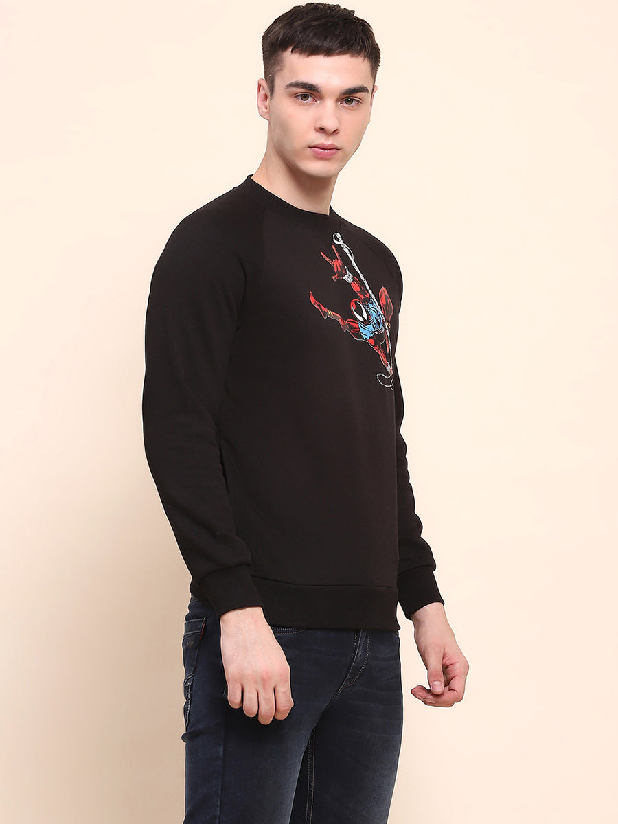 Camla Barcelona Graphic Printed Black Cotton Sweatshirt