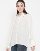 Camla Barcelona White Satin Shirt For Women