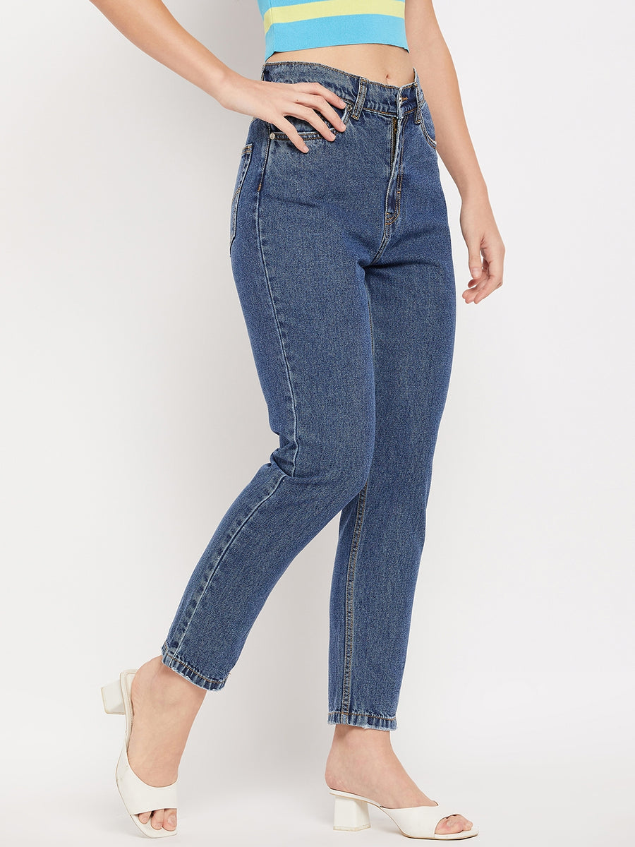 Camla Barcelona Blue High Rise Ankle  Length Jeans