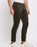 Camla Barcelona Tapered Fit Olive Green Trouser For Men