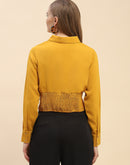 Camla Barcelona Solid Mustard Yellow Corset Style Shirt