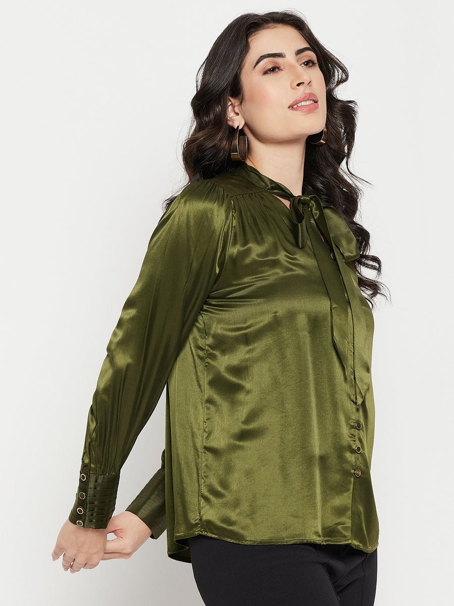 Madame Olive Tie-Up Neck Top