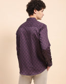 Camla Barcelona Printed Wine Button Down Shirt