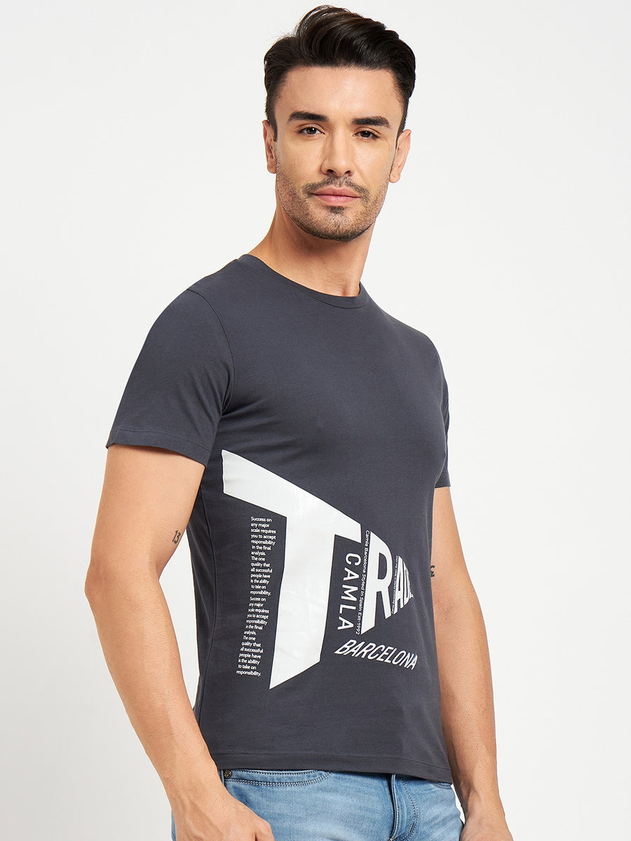 Camla Charcoal T- Shirt For Men