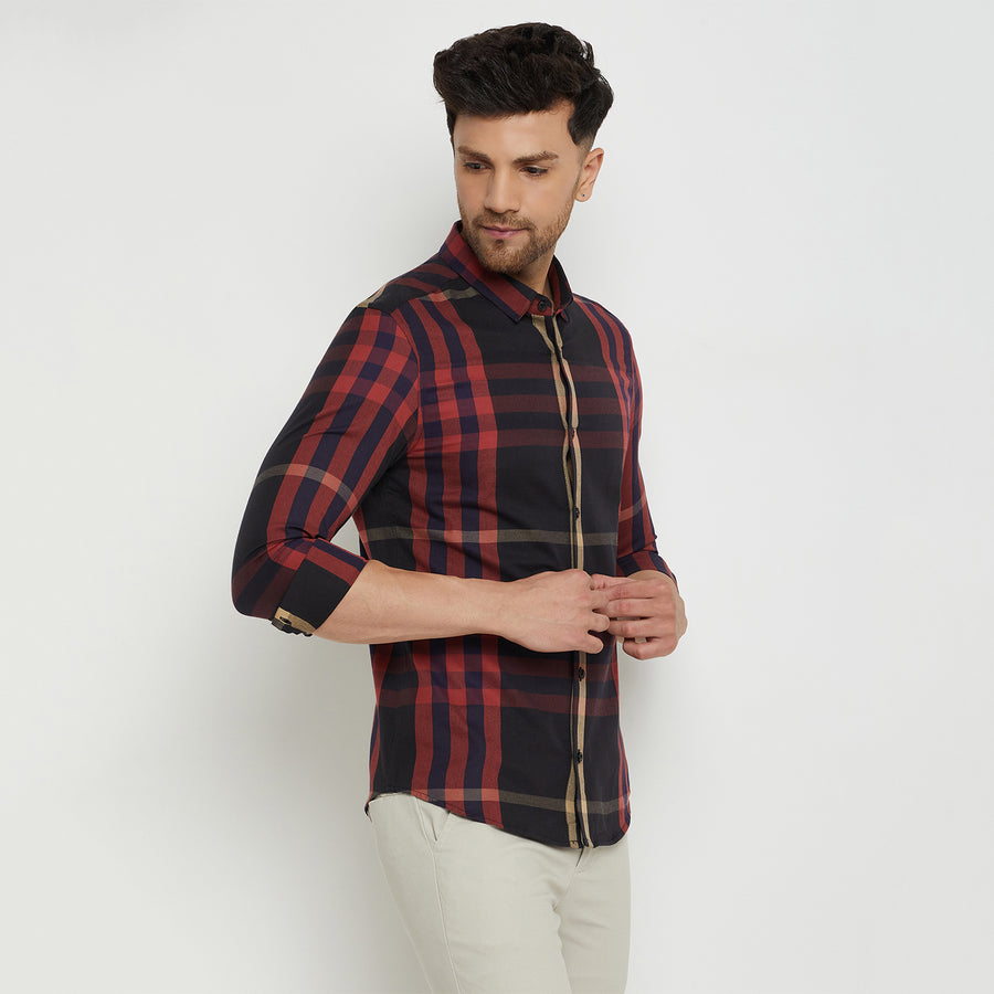 Camla Barcelona Chequered Black Shirt