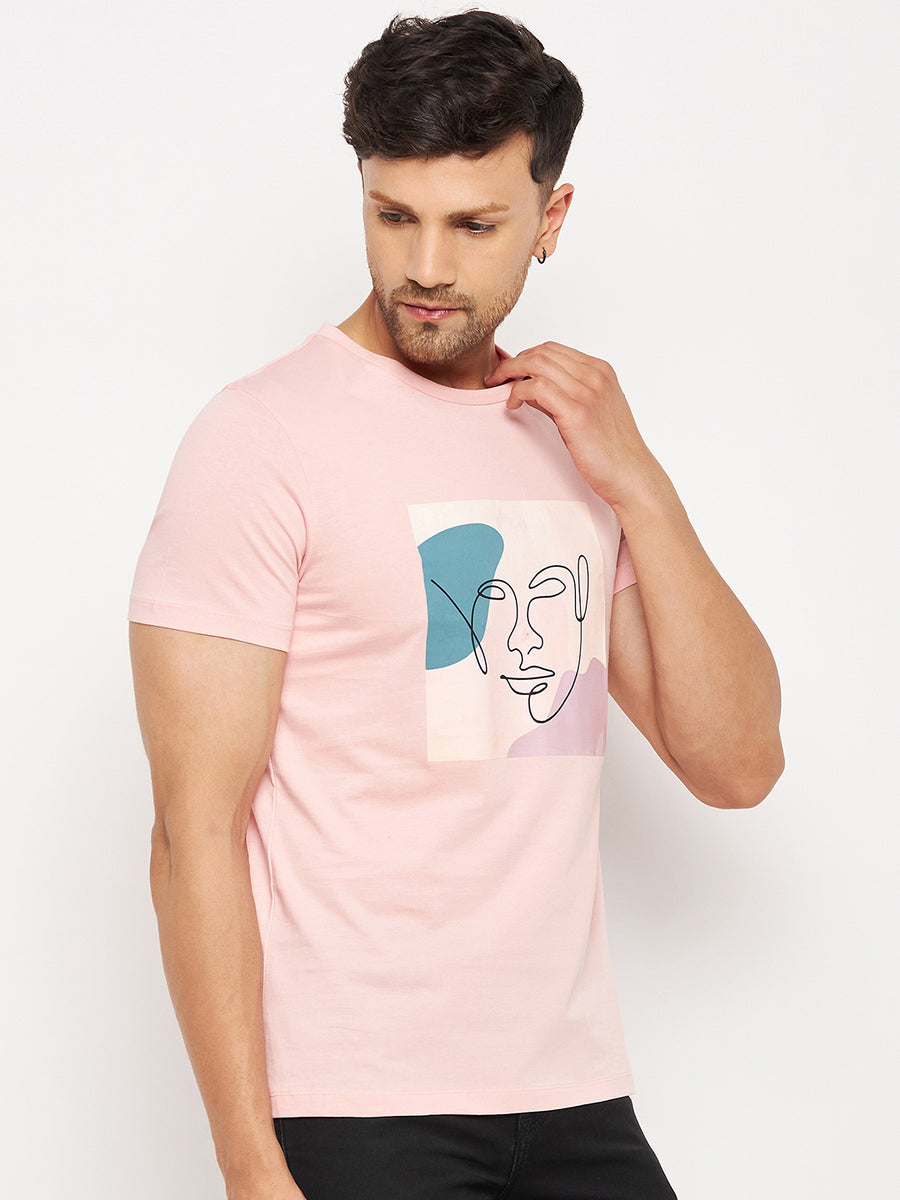 Camla Peach T- Shirt For Men