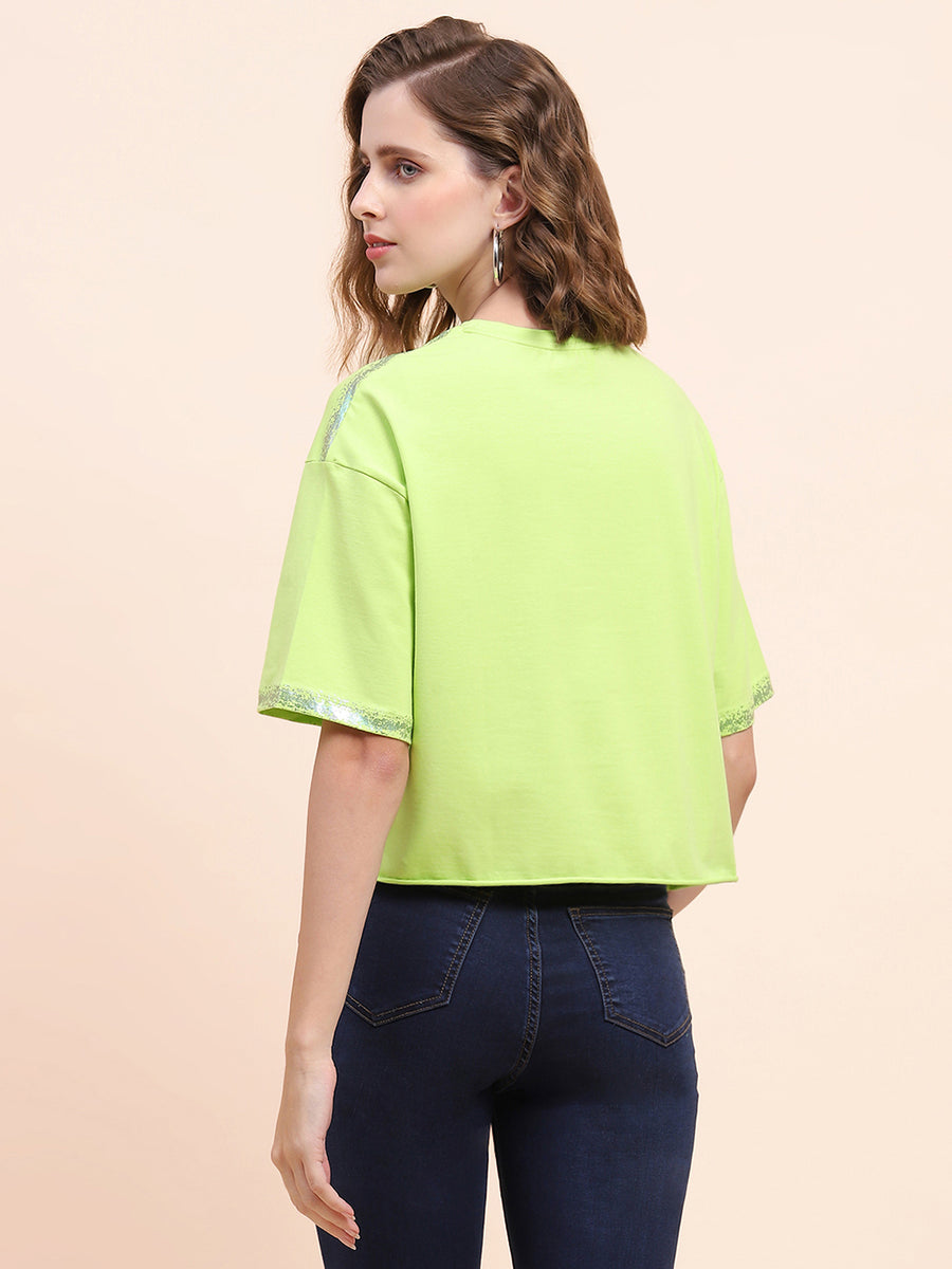 Camla Barelona Logo Print Neon Green T-Shirt