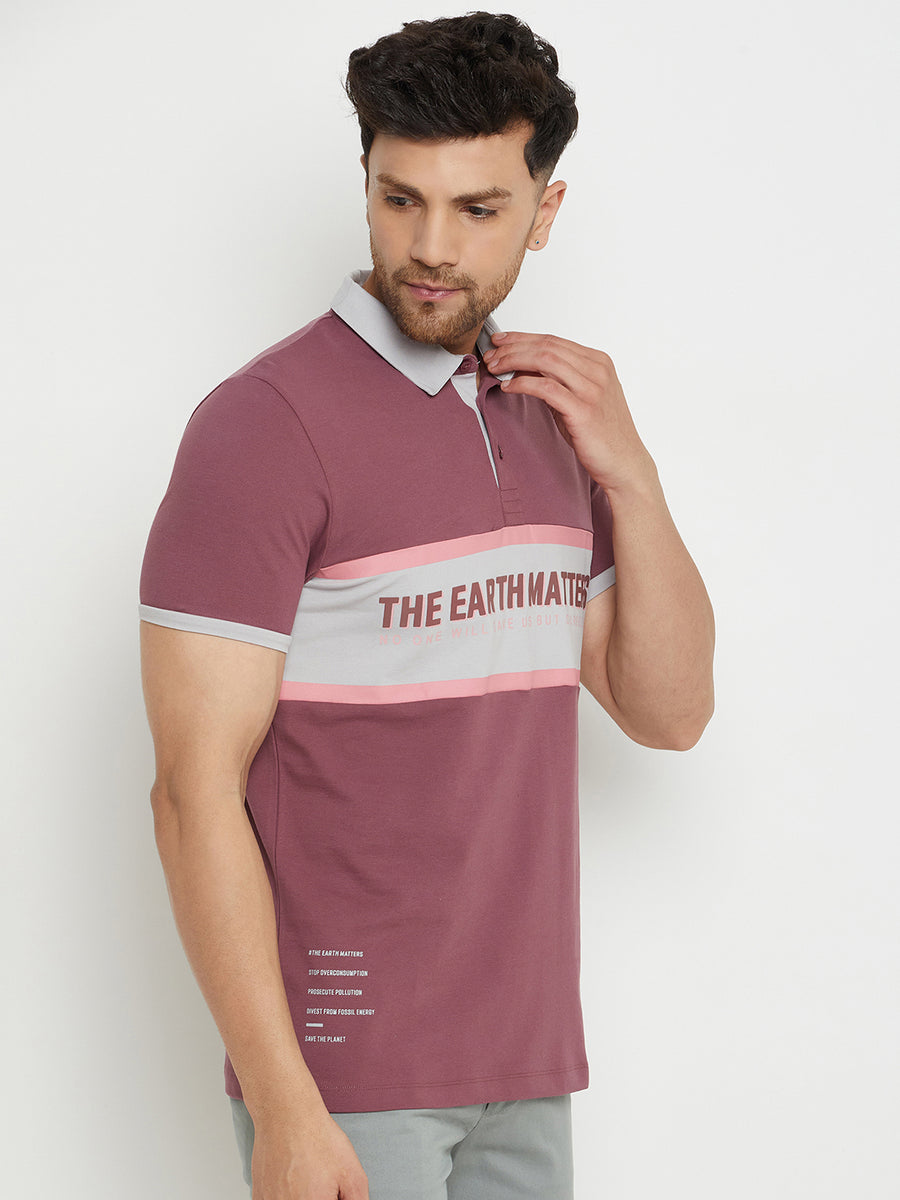 Camla Mauve T -Shirt For Men