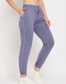 Camla Barcelona Blue Printed Elasticated Ankle Trackpants
