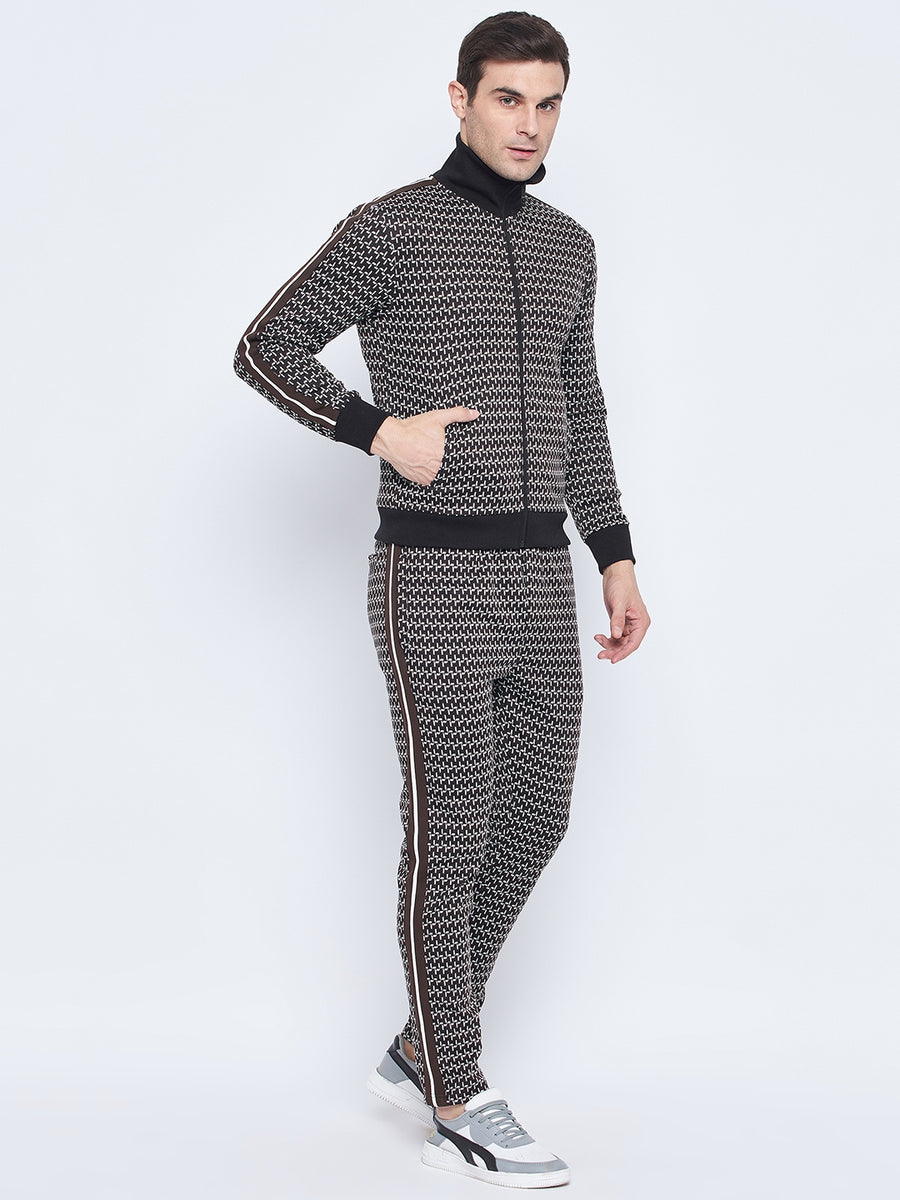 Camla Barcelona Geometric Print Black And White Tracksuit
