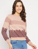 Camla Barcelona Colourblocked Sequin Adorned Dusty Pink Sweatshirt
