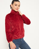 Madame D.Red High Neck Sweatshirt