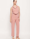 Camla Barcelona Crop Top and Straight Fit Bottoms Dusty Pink Co-Ord Set