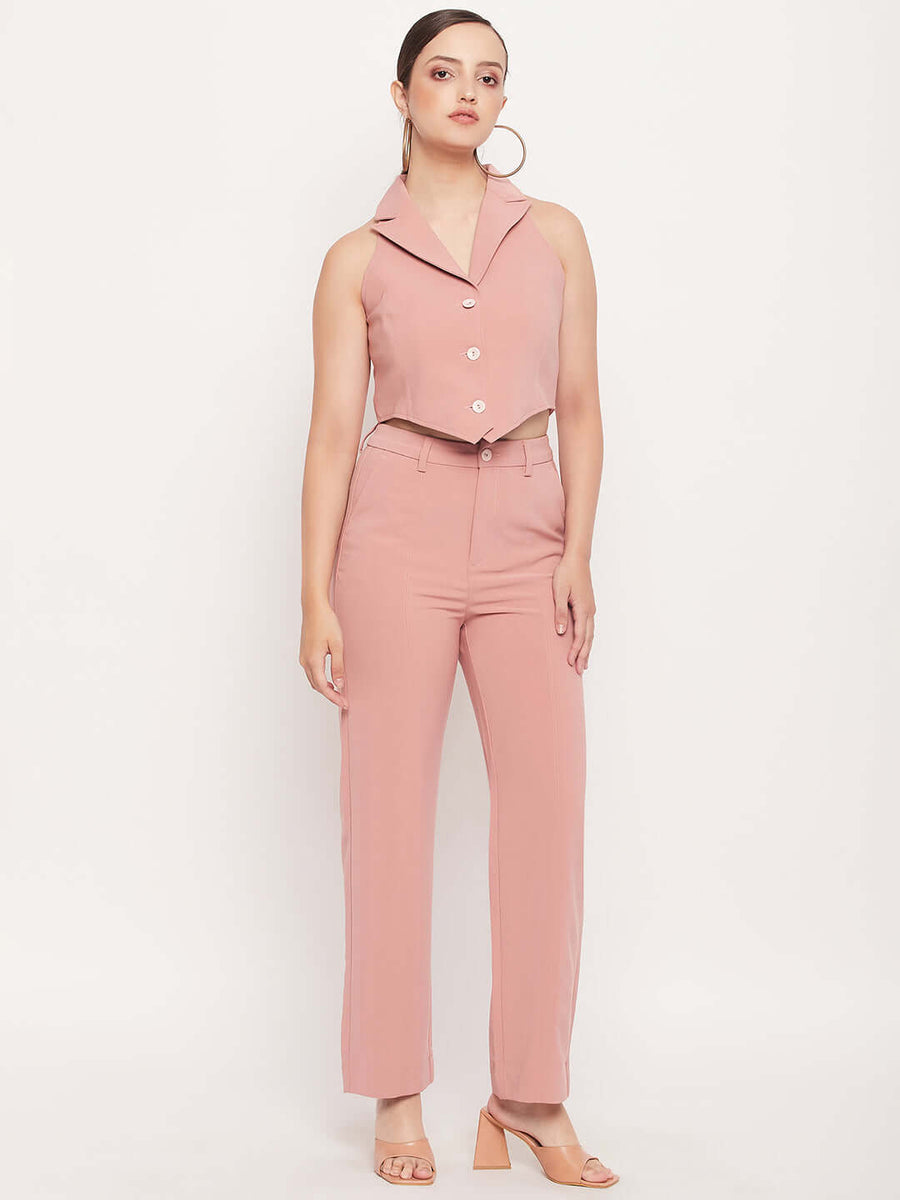 Camla Barcelona  Dustypink Crop Blazer Co-ord Set