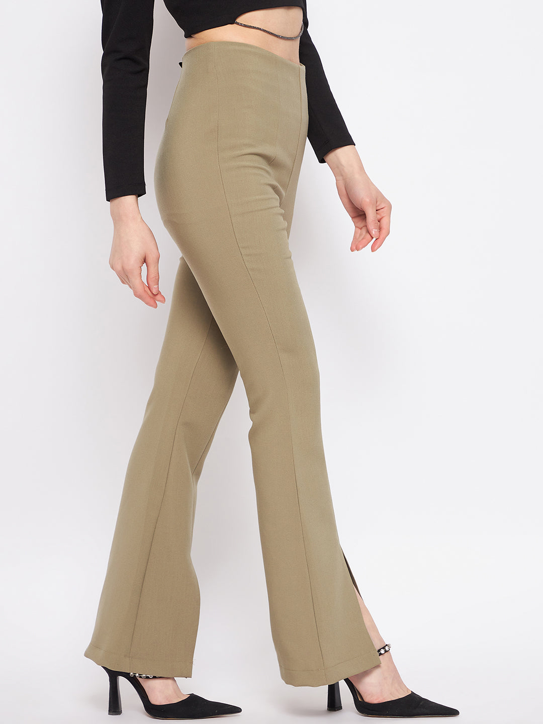 Camla Barcelona Khaki Green Trouser For Women