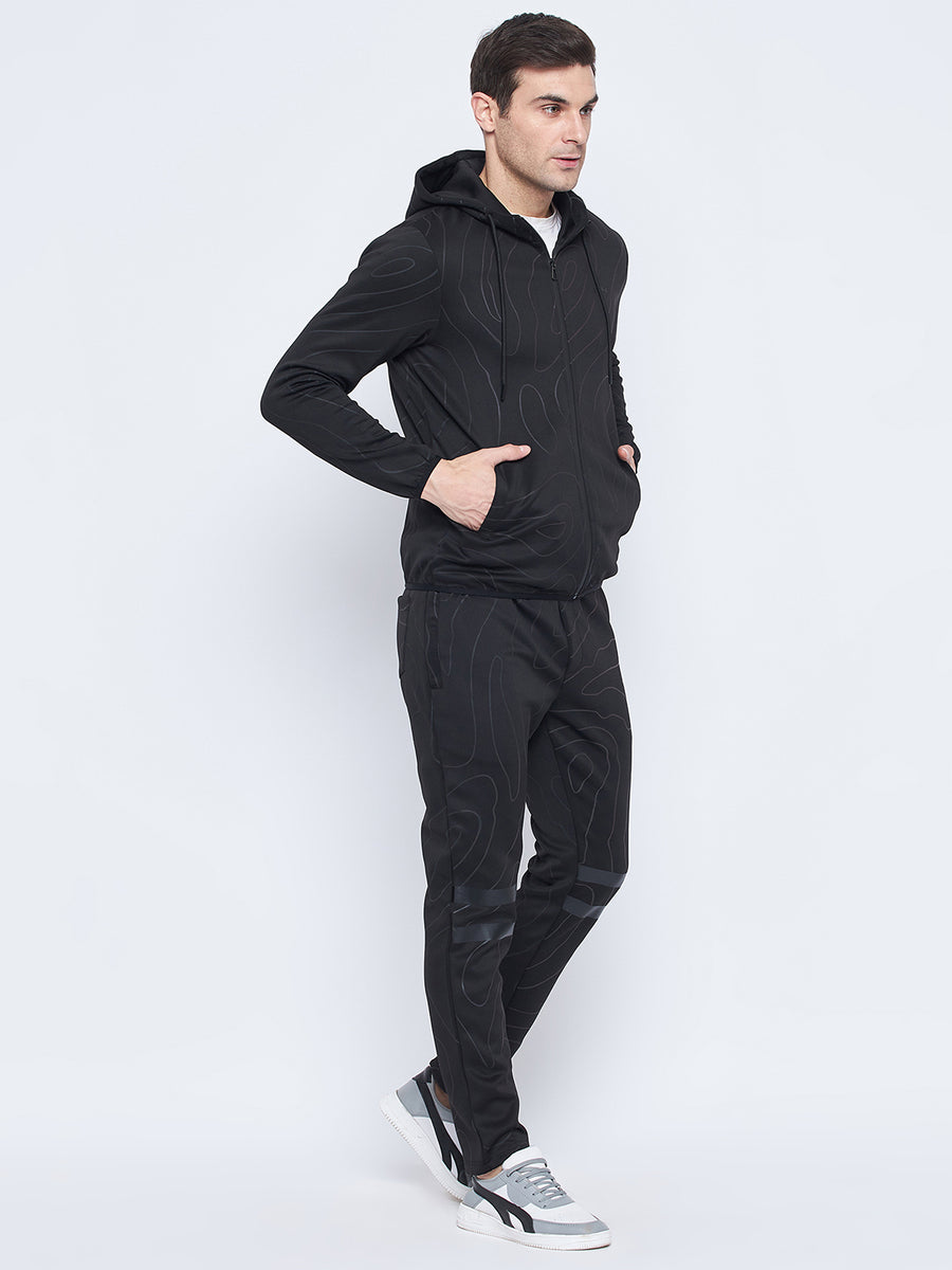Camla Barcelona Tone-On-Tone Abstract Print Hooded Tracksuit
