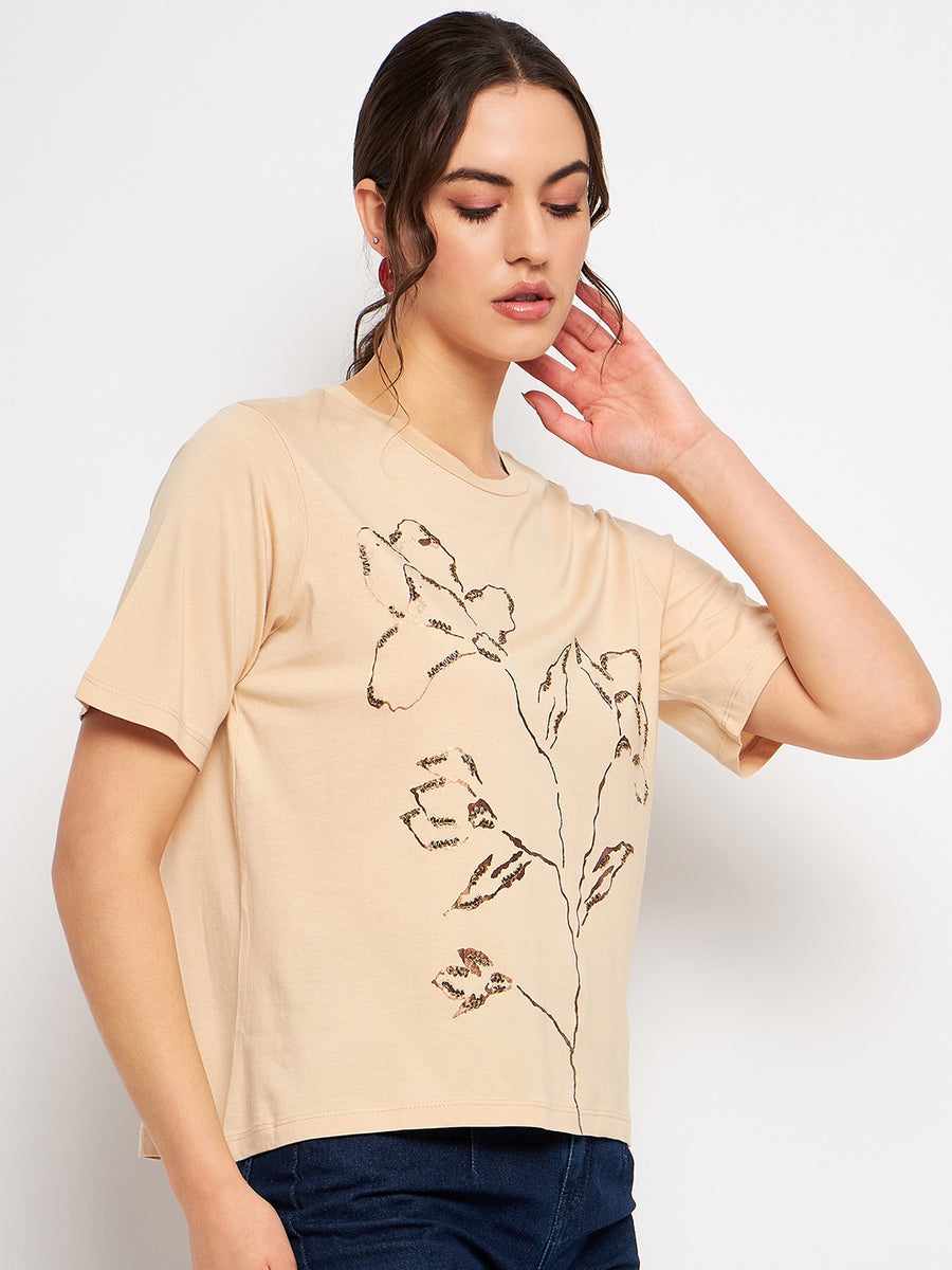 Camla Beige  Top For Women