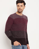 Camla Barcelona Colourblocked Wine Sweater for Men