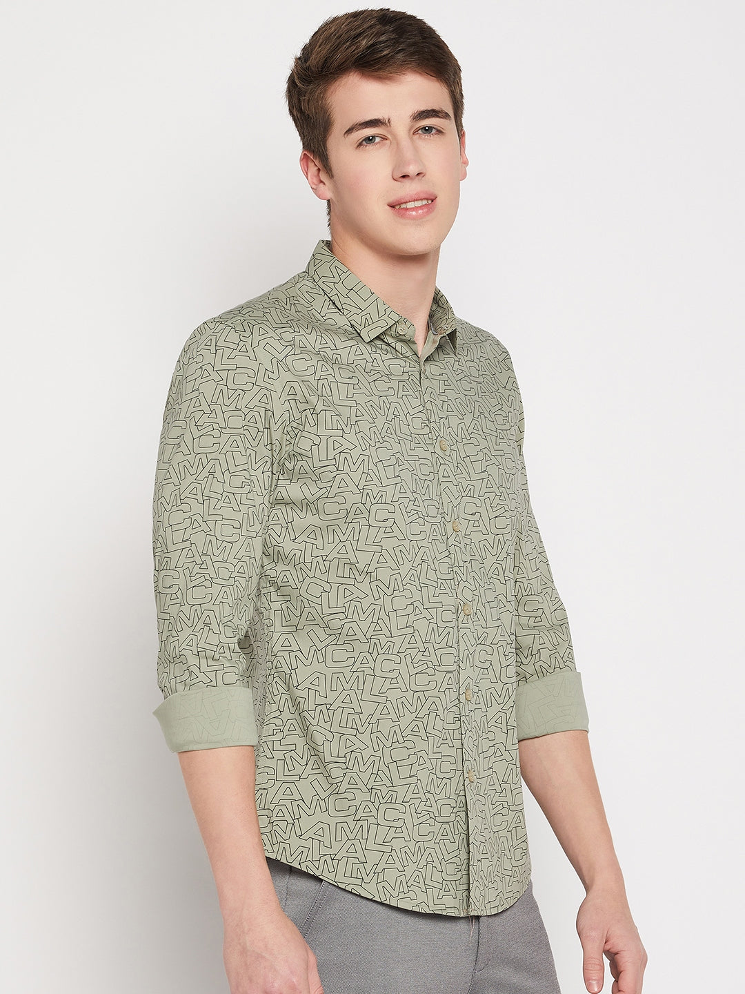 Camla Barcelona Green Shirt For Men