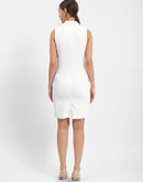Madame Lapel Collar White Blazer Dress