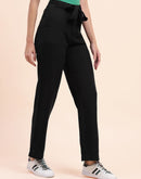 Camla Barcelona  Belted Waist Black Solid Trousers