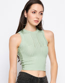 Camla Barcelona Peacock Halter Crop Top