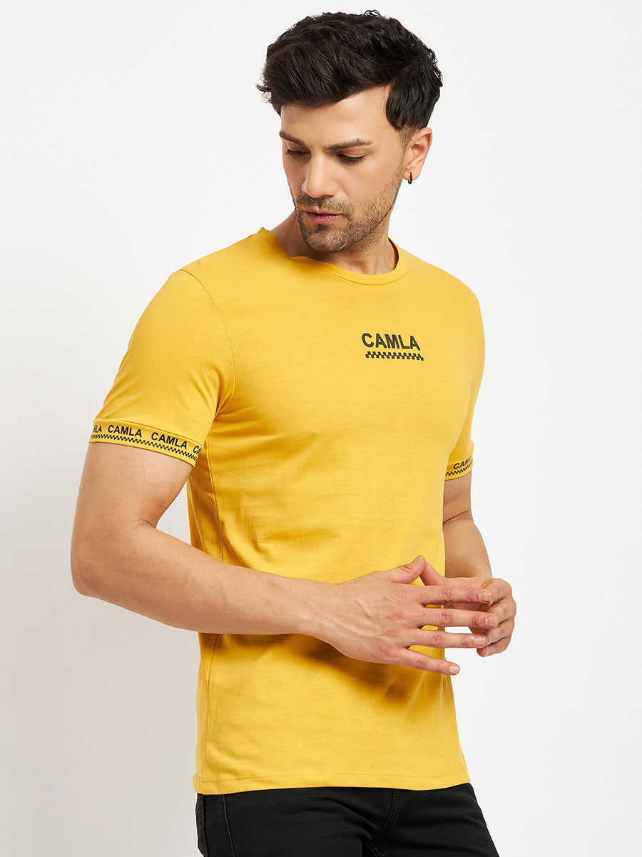 Camla Mustard T- Shirt For Men
