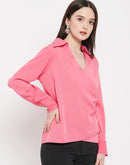 Camla Frenchrosepink V- Neck Top For Women