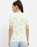 Madame Abstract Print Green Regular T-shirt