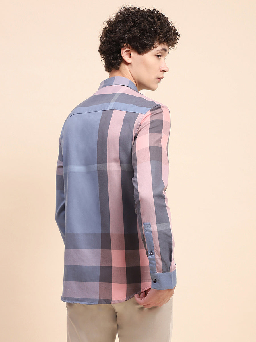 Camla Barcelona Chequered Grey Regular Shirt