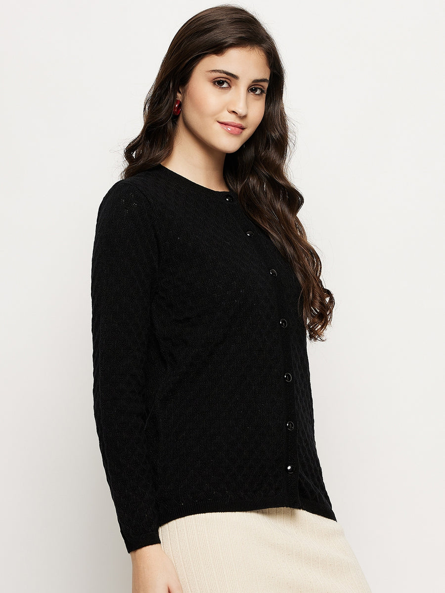 Madame Solid Black Sweater