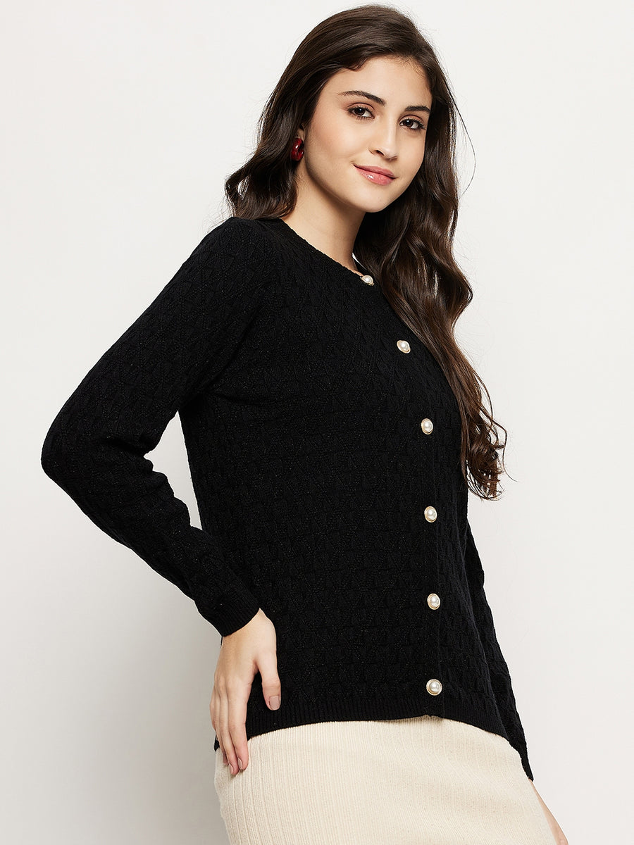 Madame Black Buttoned Cardigan