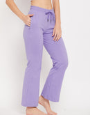 Msecret Purple Cotton Flared Trackpants