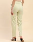 Camla Barcelona Solid Mint Green Straight Fit Trouser