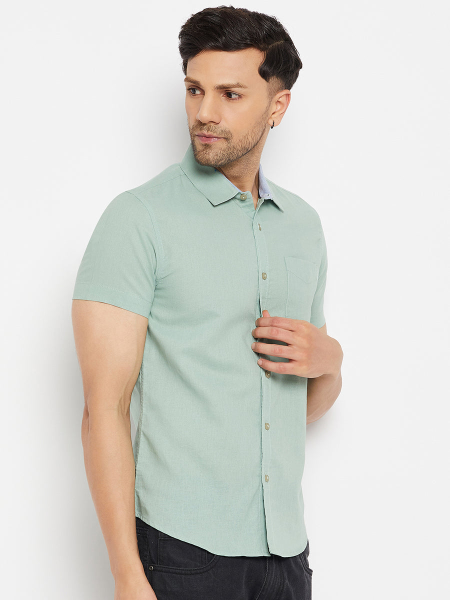 Camla Green Shirts For Men