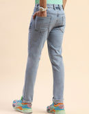 Camla Barcelona Distressed Ice Blue Straight Fit Jeans