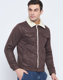 Camla Barcelona Sherpa Collar Brown Denim Jacket