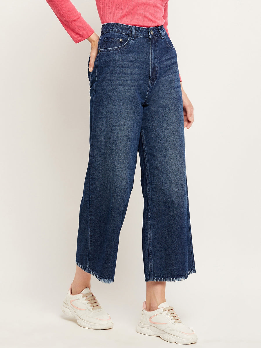 Camla Barcelona High Rise Dark Blue Wide Leg Jeans